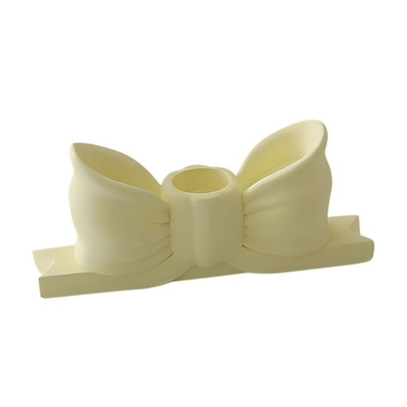Xecvkr Long Aromatherapy Candle Bow Candle Bow Holder Gypsum Material Elegant Pillar Candle Stand Romantic Home Decor 1 Piece