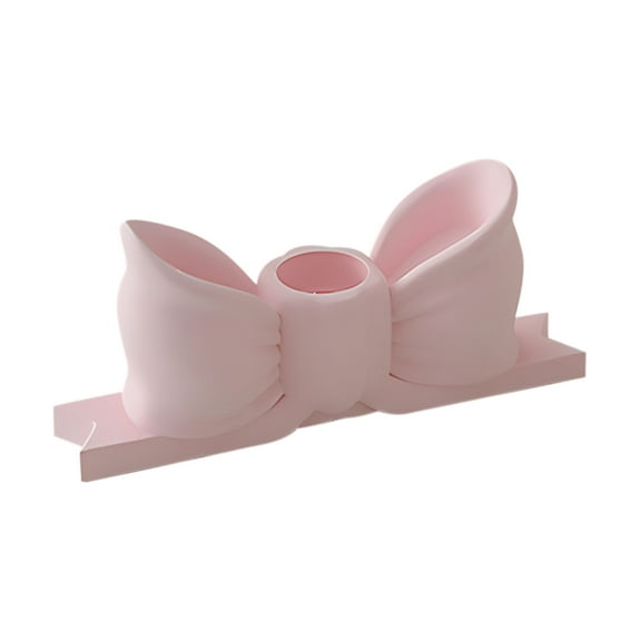 Xecvkr Long Aromatherapy Candle Bow Candle Bow Holder Gypsum Material Elegant Pillar Candle Stand Romantic Home Decor 1 Piece