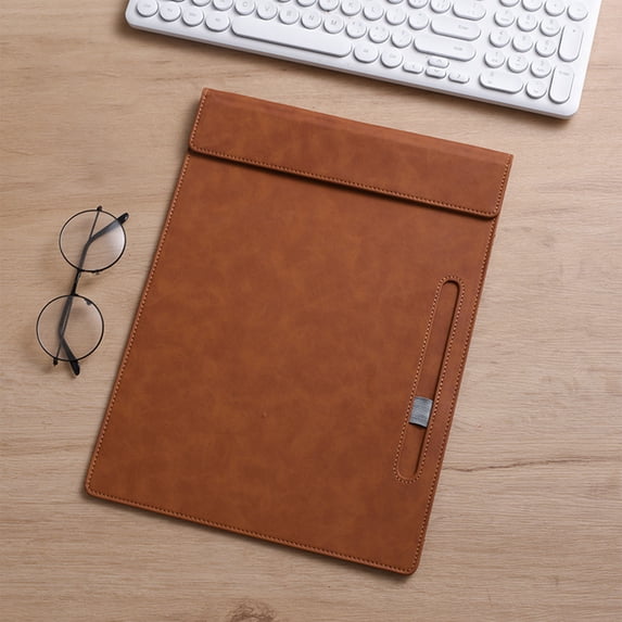 Xecvkr Magnetic File Folder Desk Writing Pad Office Document Holder Organizer A4 Letter Notepad Memo Board for Desk Storage 1-Pack Brown