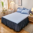 thumbnail image 1 of Xecvkr Mattress Protector Mesh Bed Skirt Slip Resistant Washable Dust Proof Bedding Home Decorative Full Bed Cover for All Seasons Blue, 1 of 6