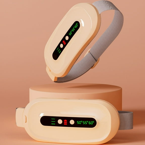 Xecvkr Menstrual Heating Vibration Waist Belt Wireless Adjustable Portable Warm Massage Care Smart Rechargeable Period Pain Relief Women Girls Gift 7.1x3.1in 1PC