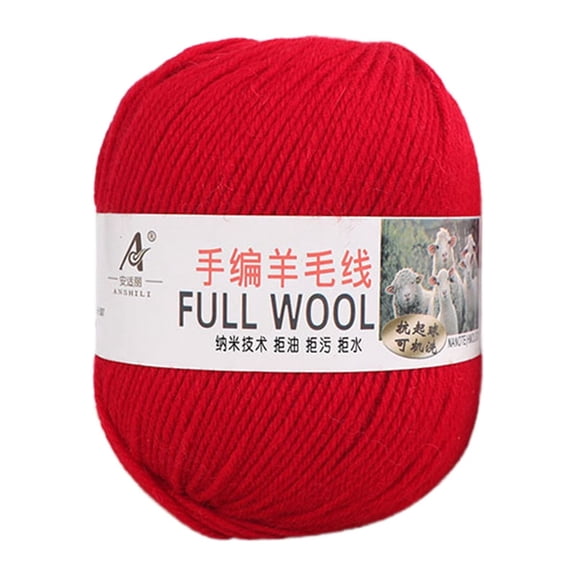 Xecvkr Mercerized Acrylic Yarn Soft Knitting Sewing Crochet Scarf Medium Thick DIY Crafts MultiColor Durable Warm Textile Material 1Pack Red