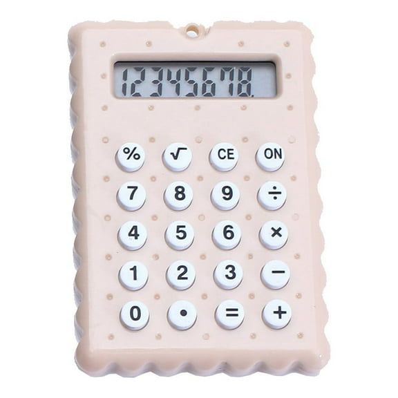 Xecvkr Mini Calculator Keychain Pendant Flip Portable Pocket 8 Digit LCD Candy Color Student School Office Home Travel 2.4x1.6in 1pc