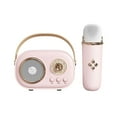 thumbnail image 1 of Xecvkr Mini Karaoke Machine Bluetooth Retro Microphone Set Cute Handheld Portable Speaker Kids Adults Wireless 4.3x3.1x2in 1pc, 1 of 6