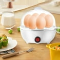 thumbnail image 1 of Xecvkr Mini Multifunctional Stainless Steel Electric Egg Cooker 7 Egg Steamer Double Layer Breakfast Auto Shut Off Portable Easy Clean Kitchen Tool 1 Piece White Free Size, 1 of 6