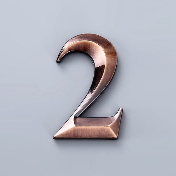 Xecvkr Modern House Number 3D Mailbox Address Sign ABS Metal Self Adhesive Indoor Outdoor Door Street Wall Number Black 2.76in 1pc
