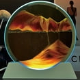 thumbnail image 1 of Xecvkr Moving Sand Art Table Lamp Decor USB Liquid Motion Round Glass Flowing Sand Frame 3 Light Modes Relax Natural Warm White Bedside Sleep Stress Relief 7.48x7.08in 1pc, 1 of 6