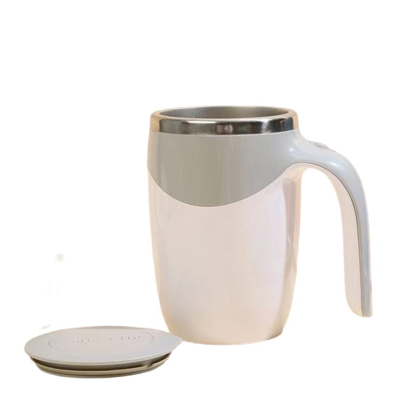 Xecvkr Mug Coffee Automatic Mixing Cup Rechargeable Stainless Steel Magnetic Lazy Coffee Maker Office Battery Stirring Self-Clean Modern Gadgets Unique Gift 1 Piece White