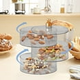 thumbnail image 1 of Xecvkr Multi-Layer Snack Box with Lid Handle Rotating Serving Tray Food Organizer Divided Container Portable Picnic Party Fruit Cookie Storage BPA-Free Durable 9.4x7.1in 1PC, 1 of 6