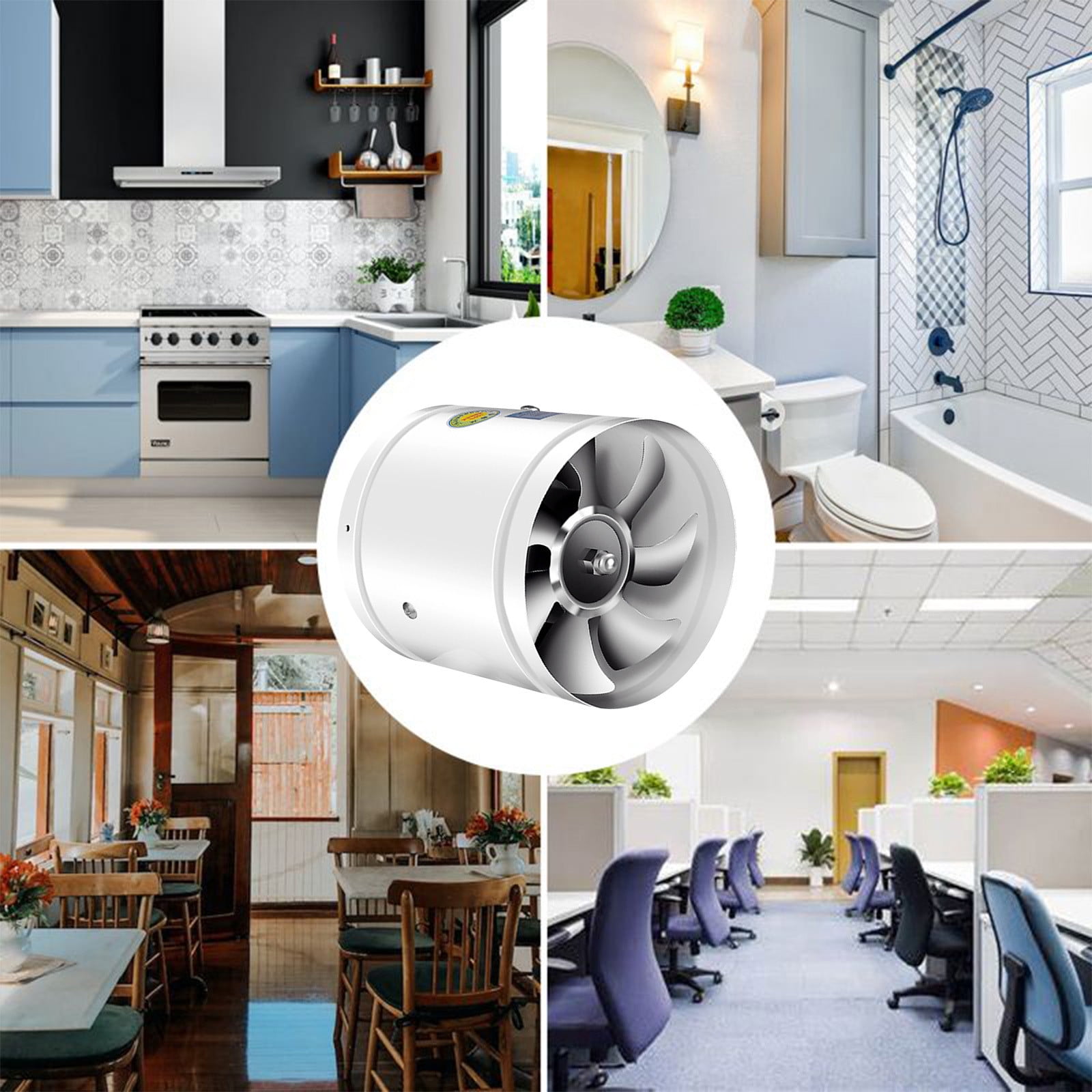 Xecvkr Multifunctional Powerful Circular Exhaust Fan Kitchen Bathroom ...