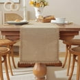 thumbnail image 1 of Xecvkr Natural Linen Table Runner Woven Decorative Table Flag Festival Party Dining Table Foyer Cabinet Cover Handkerchief, 1 of 2