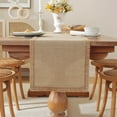 thumbnail image 1 of Xecvkr Natural Linen Table Runner Woven Decorative Table Flag Festival Party Dining Table Foyer Cabinet Cover Handkerchief, 1 of 2