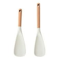 thumbnail image 1 of Xecvkr Nonstick Cooking Spoon Heat Resistant Wooden Handle Safe for Nonstick Cookware Multipurpose Stirring Mixing Pancake Soup Ergonomic Kitchen Scraper 2 Pack White, 1 of 1
