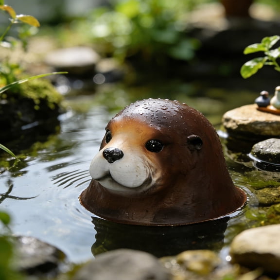Xecvkr Ornament Realistic Water Pond Garden Sculpture Animal Figurine Pool Decoration Outdoor Landscape Yard Pond Accessory Backyard Koi Water Feature Gator Head Home Decor