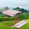 thumbnail image 1 of Xecvkr Outdoor Stool Semi Folding Compact Folding Chair Metal Oxford Cloth Portable Lightweight Camping Fishing Queueing Picnic Stool 1 Pack Red, 1 of 9
