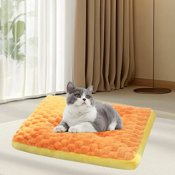 Xecvkr Pet Enlarged Thick Sleep Mat for Small Medium Dogs Cats Bed Mattress 50x30 cm Orange Blue Gray Washable Comfortable Four Seasons Use