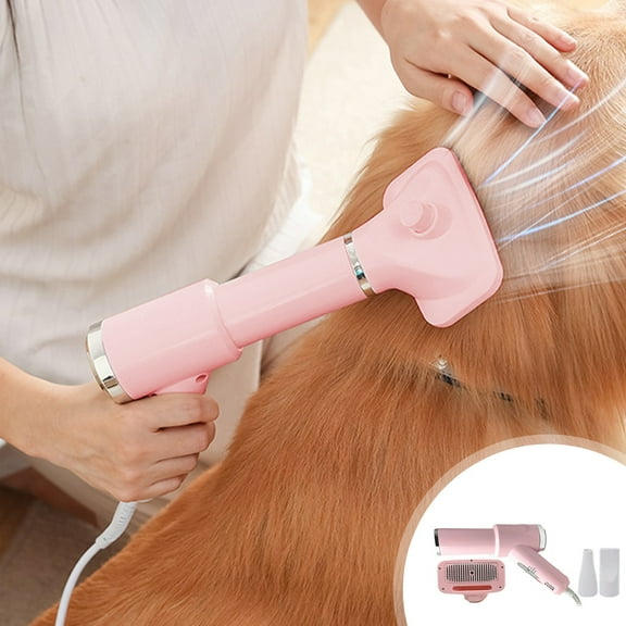 Xecvkr Pet Hair Dryer with Pin Comb and 2 Attachments for Dog Grooming 3 Heat Settings for Small and Medium Dogs Cats Portable and Lightweight for Home Use