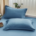 thumbnail image 1 of Xecvkr Pillowcase Set 2 Pack Brushed Microfiber Moisture Wicking Soft Wrinkle Resistant Anti Slip Vegan Hair Friendly 2 Pack Blue, 1 of 6