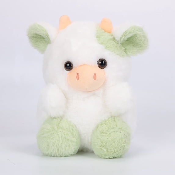 Xecvkr Plushies Cute Strawberry Cow Plush Toy Cuddly Animal Doll Soft Stuffed Pillow Kids Gift Family Nap or Waist Cushion Birthday Holiday Present Soft Plush 1 Piece Green