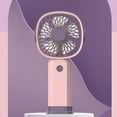 thumbnail image 1 of Xecvkr Portable Fan for Travel Mini USB Handheld Desk Fan Stand Outdoor Student Portable Adjustable Height Three Mode Rechargeable Multiple Charging Compact Strong Wind 1 Pack Pink, 1 of 8