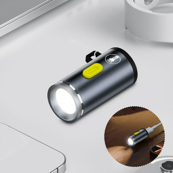 Xecvkr Portable Mini Flashlight Outdoor Emergency Work Light Bright LED Rugged Family Camping Hiking Easy Operation User Friendly Durable Compact Daily Use 1 Pack