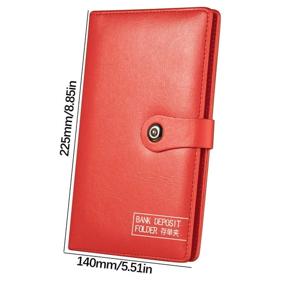 Xecvkr Premium Leather Checkbook Organizer with Magnetic Closure Brown, Black, or Red Check and Financial Document Wallet for Stylish and Secure Banking Document Storage and Management