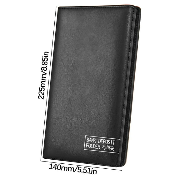 Xecvkr Premium Leather Checkbook Organizer with PVC Inner Pages - Store and Protect Bank Deposit Slips, Checks, Promissory Notes, and Financial Documents in Style - Available in Brown, Black