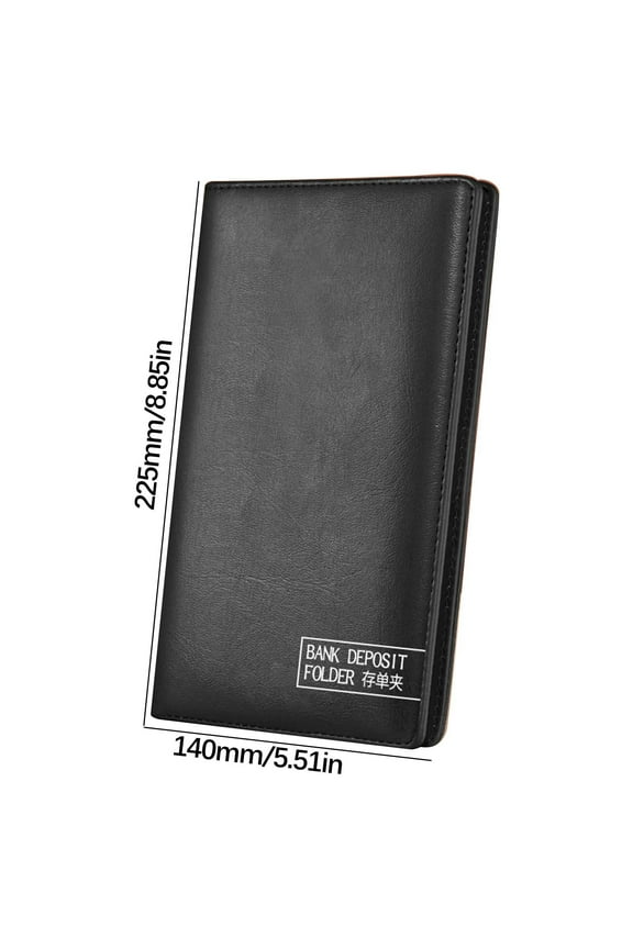 Premium Leather Checkbook Organizer with PVC Inner Pages - Store and Protect Bank Deposit Slips, Checks, Promissory Notes, and Financial Documents in Style - Available in Brown, Black