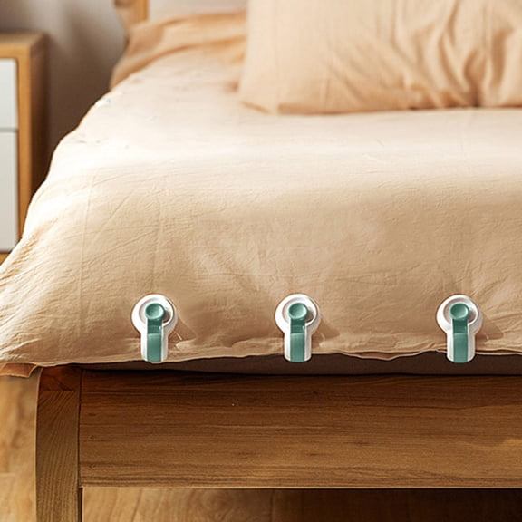Xecvkr Quilt Buckle Sheet Fixing Clip Plastic Needle Free Secure Fastener Set Comfort Bedding Sheet Sofa Curtain Rug Secure 6pcs