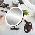 thumbnail image 1 of Xecvkr Rechargeable LED Light Makeup Mirror 360 Degree Rotating Stand Magnification Adjustable Brightness Travel Home Vanity 1 Pc, 1 of 5
