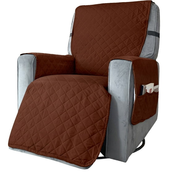 Xecvkr Recliner Sofa Cover Anti-dirty Pet Protector Solid Color Rocking Chair Massage Chair Washable Pocket Storage 27+25+27in 1pc