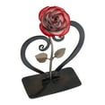 thumbnail image 1 of Xecvkr Red Rose Metal Sculpture with Heart Shaped Bracket Valentine s Day Gift Iron Artwork 8.5 Inches, 1 of 2