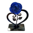 thumbnail image 1 of Xecvkr Red Rose Metal Sculpture with Heart Shaped Bracket Valentine s Day Gift Iron Artwork 8.5 Inches, 1 of 1