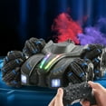 thumbnail image 1 of Xecvkr Remote Control Stunt Drift Car Double Spray 360 Rotation Four Wheel Drive with Light Music Double Sided 18x16.5x7cm Rechargeable Battery Included, 1 of 6