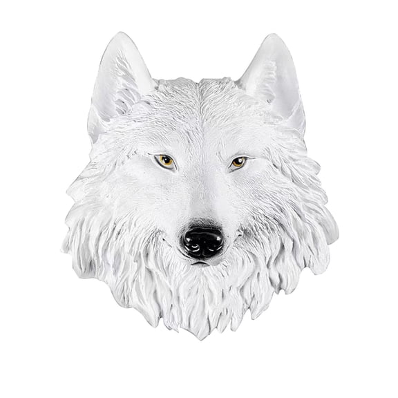 Xecvkr Resin Animal Head Sculpture Wall Mount Decor Lifelike European Style Wolf Leopard Bear Rustic Realistic Bust Head Living Room Bedroom Office Bar 1Piece