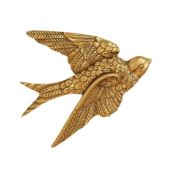 Xecvkr Retro Swallow Wall Hanging Resin Bird Sculpture Home Outdoor Fence Decoration Realistic Detail Indoor Garden Farmhouse Coffee Shop Art Decor 1pc 3.9x4.7in