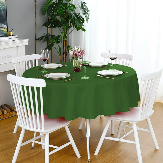 Xecvkr Round Tablecloth 60 Inches Stain Resistant Polyester for Dining Table Home Use Pub Restaurant Holiday Gathering Decor Various Colors