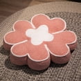 thumbnail image 1 of Xecvkr Seat Pads Velvet Cushion Seat Pad Stress Relief Four Leaf Pattern Decorative Plush Supportive Floor Mat Living Room Office Chair Pouf 1 Pack Pink, 1 of 6