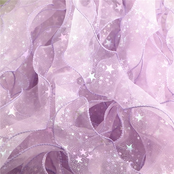 Xecvkr Sequined Yarn Ribbon Transparent Bow DIY Hair Accessory Snow Mesh Gift Wrap Christmas Tree Decor 16.4ft Pink Blue Purple 1pc