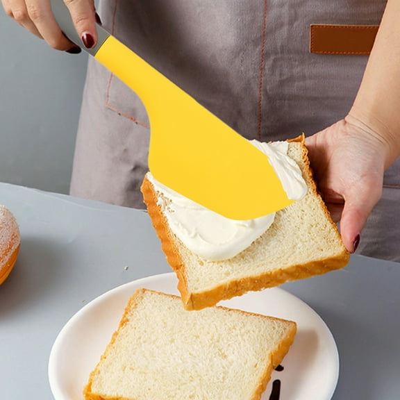 Xecvkr Silicone Spatula Bread Knife Large Baking Mixing Spreader Scraper Cake Cream Salad Multipurpose Rounded Handle Easy Clean 13.38x2.8in