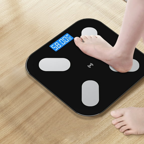 Xecvkr Smart Bluetooth Body Weight Scale Digital Bathroom Steato Percentage App Diet Fitness LED Display Extra Large 10.2x10.2in 1 Scale