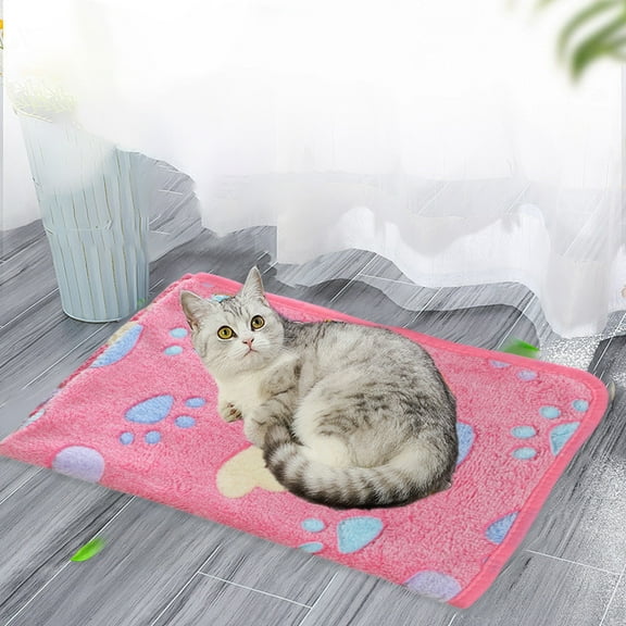 Xecvkr Softest Throw Blanket Pet Soft Blanket Dog Flannel Washable Cute Paw Print 29.92x20.47in Warm Cozy Lightweight Absorbent Puppy Cat Throw Bed Mat Couch 1 Pack