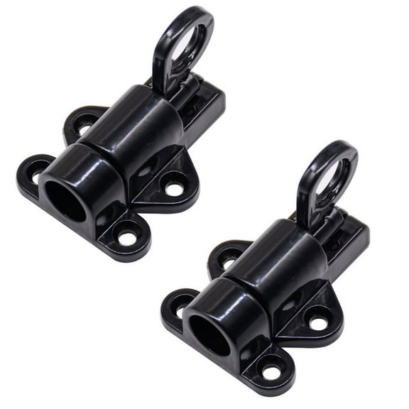 Xecvkr Spring Lock Aluminum Alloy Automatic Security Door Window Safety Easy Install Screws Included Anti-fall Double Hinge Versatile 2 Pack Black
