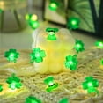 thumbnail image 1 of Xecvkr St Patrick’s Day Pixie Clover String Lights LED Four Leafed Garland Home Party Festive Holiday Decorative USB Waterproof 1 Piece Green, 1 of 8