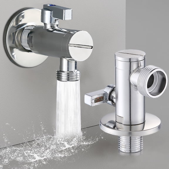 Xecvkr Stainless Steel Angle Valves Smart Toilet L-Shaped Large Flow Rust Resistant Bathroom Water Inlet Plumbing Connector for Home DIY Install 1 Pack
