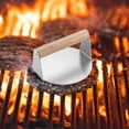 thumbnail image 1 of Xecvkr Stainless Steel Burger Press Mold Meatloaf Block Round Handle Non-Slip Easy Clean Home Kitchen Outdoor Grilling Picnics Compact Shape Consistent Patties 5.5in 1 Pc, 1 of 6