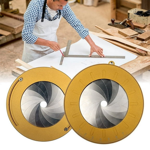 Xecvkr Stainless Steel Drawing Tool Adjustable Circular Ruler Multi-Size Rotating Pattern Template Metal Diameter Measuring Professional for Woodworking Carpentry DIY 1 Piece