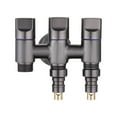 thumbnail image 1 of Xecvkr Stainless Steel Inlet 3 Way Faucet Compact Water Control Diverter Rust Leak Proof Bathroom Kitchen Universal Easy Install 1 Set, 1 of 5