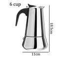 thumbnail image 1 of Xecvkr Stainless Steel Moka Pot Stovetop Espresso Maker for Home Brewing 2 4 6 9 Cup Capacity Wide Bottom Design Percolator Coffee Maker, 1 of 3