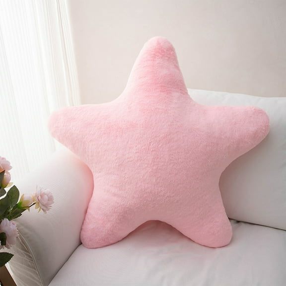 Xecvkr Star Shaped Throw Pillow, Decorative Cushion for Bed or Couch, Soft Faux Fur Material, Home Decor, Multiple Colors, 15.74 Inches Diameter